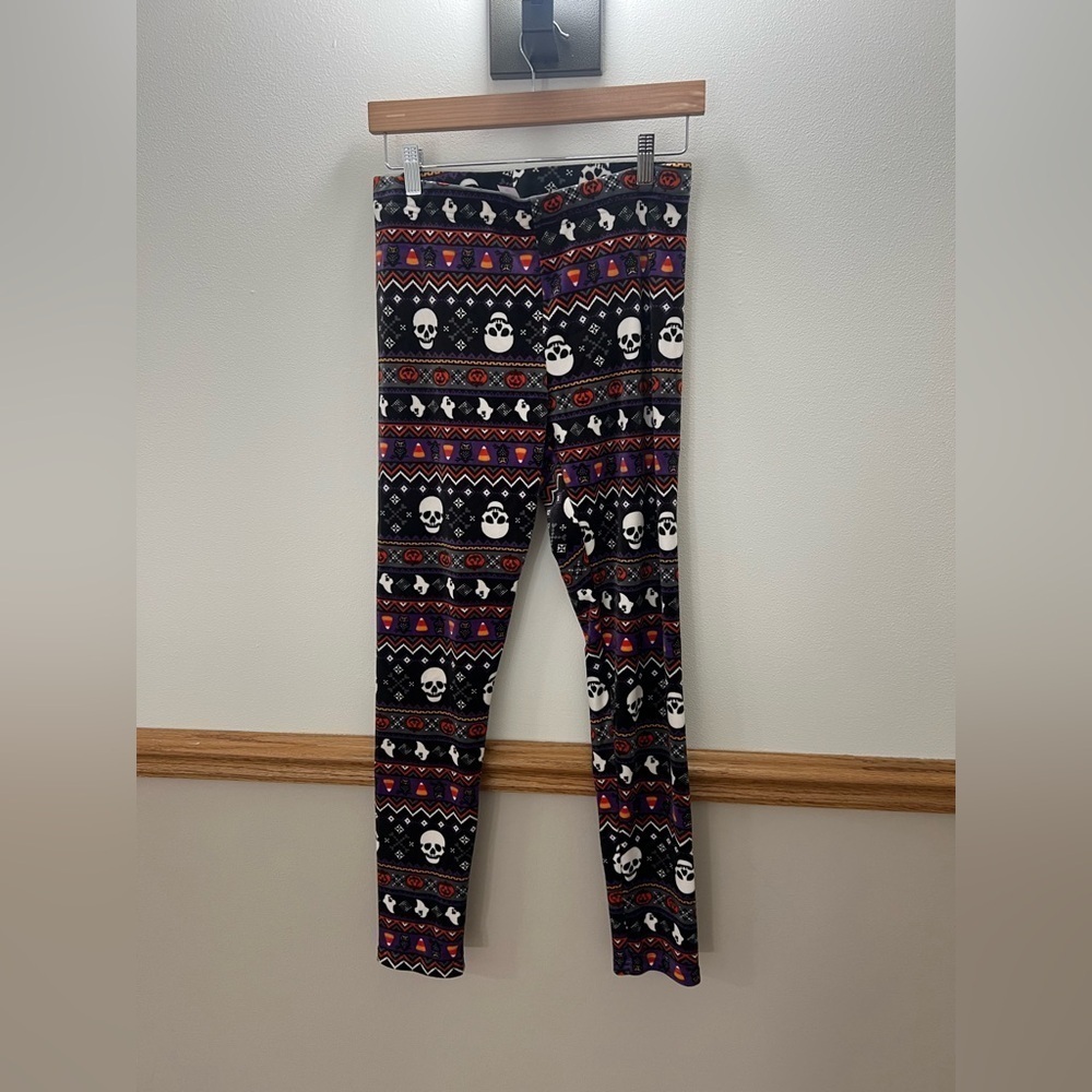 NWT Halloween Fleece skeleton leggings size Large